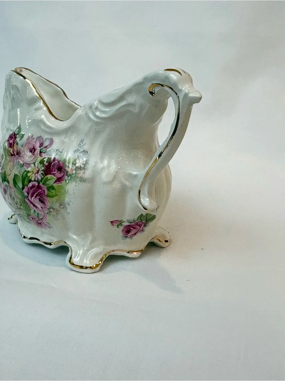 Vintage Crown Dorset Staffordshire England Floral Creamer & Sugar Bowl Set